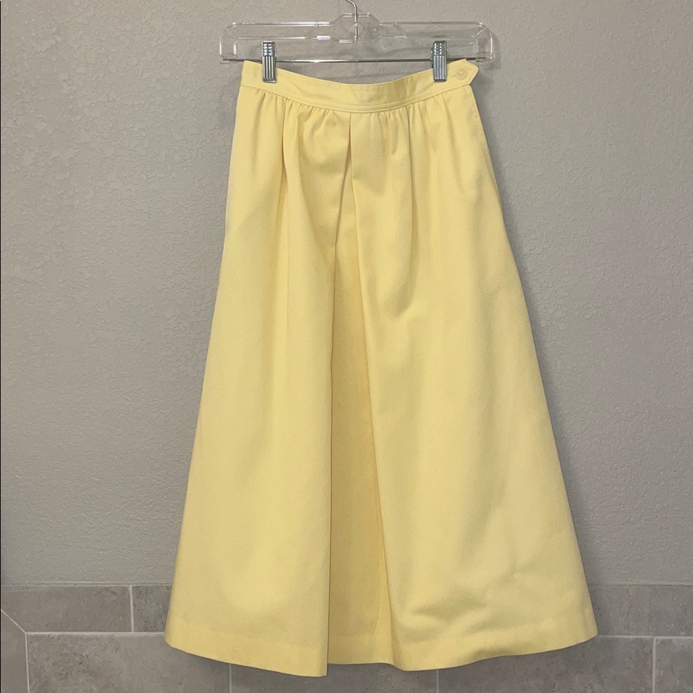 Vintage Land's End Yellow Midi Skirt